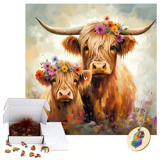 Wooden Puzzle Cattle