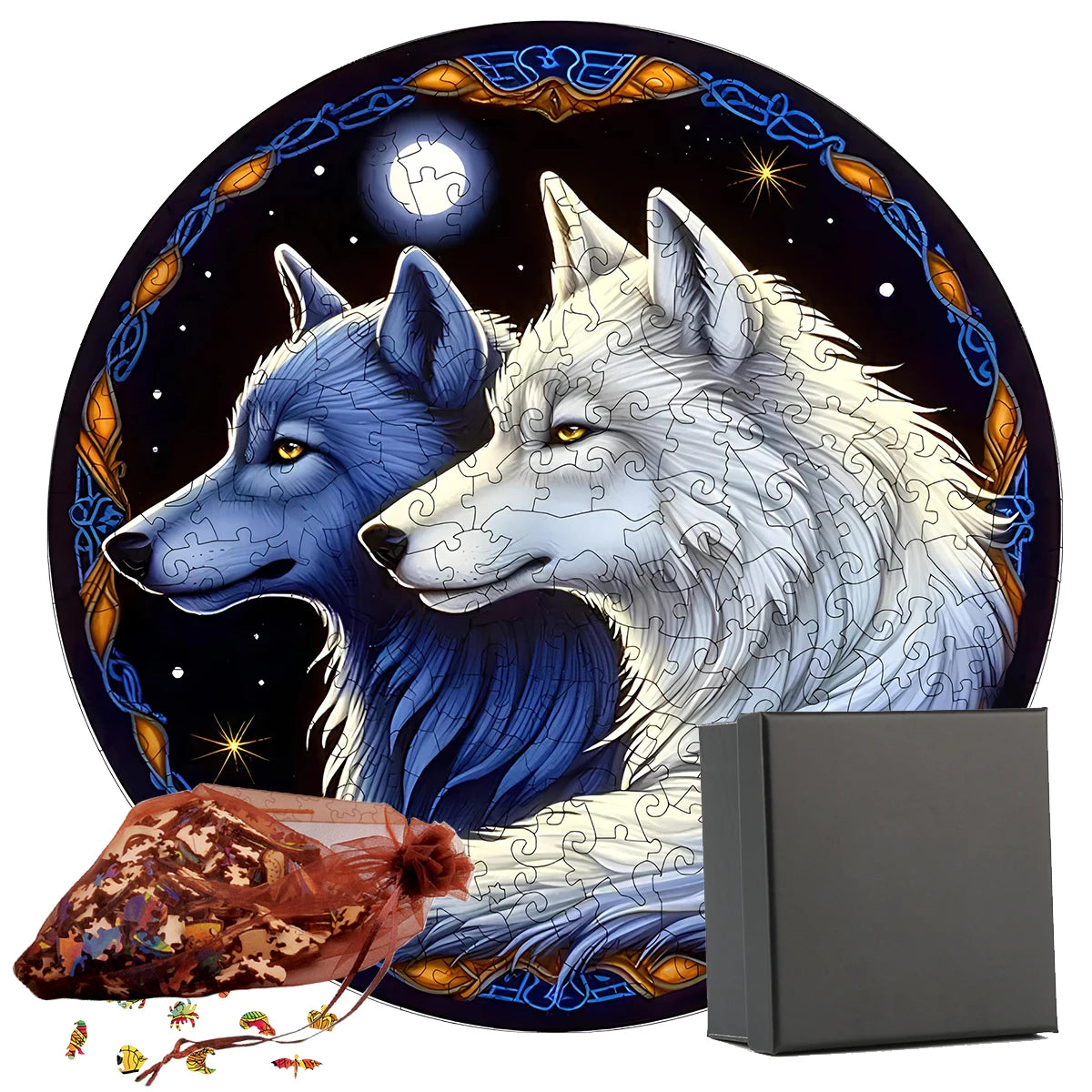 Wooden Puzzle Two Wolfs