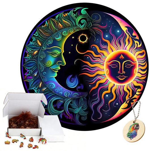 Wooden Puzzle Sun And Moon